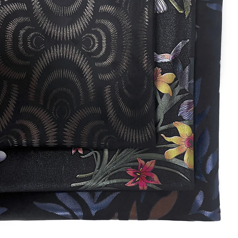 esse textile scuba suede foil 95%terylene 5%spandex fabric for woman tops fashionable  garment shirts dress