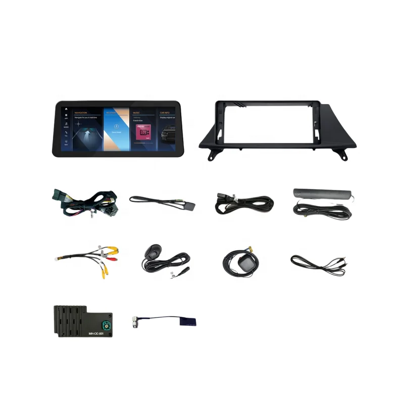 Meihua 12.3inch car dvd frame Base Stand Bracket for BMW X5 X6 E70  Android Screen with power cable LVDS box CIC CCC system