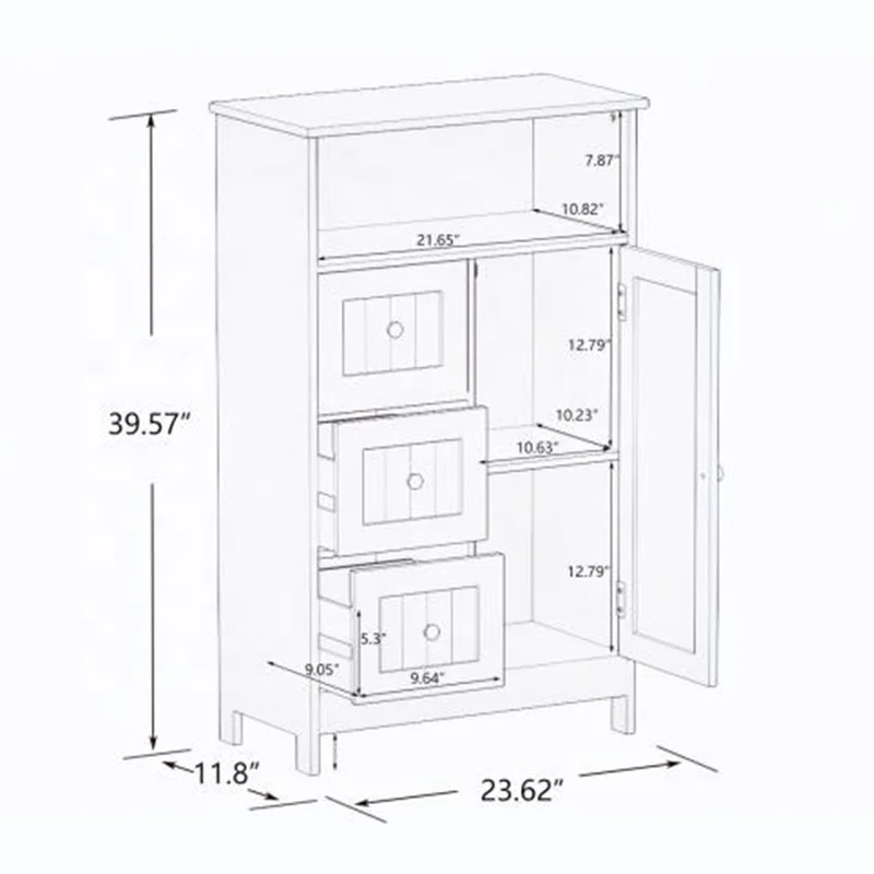 Шкаф для душа из ДВП, деревянный шкаф для ванной комнаты с 3 ящиками