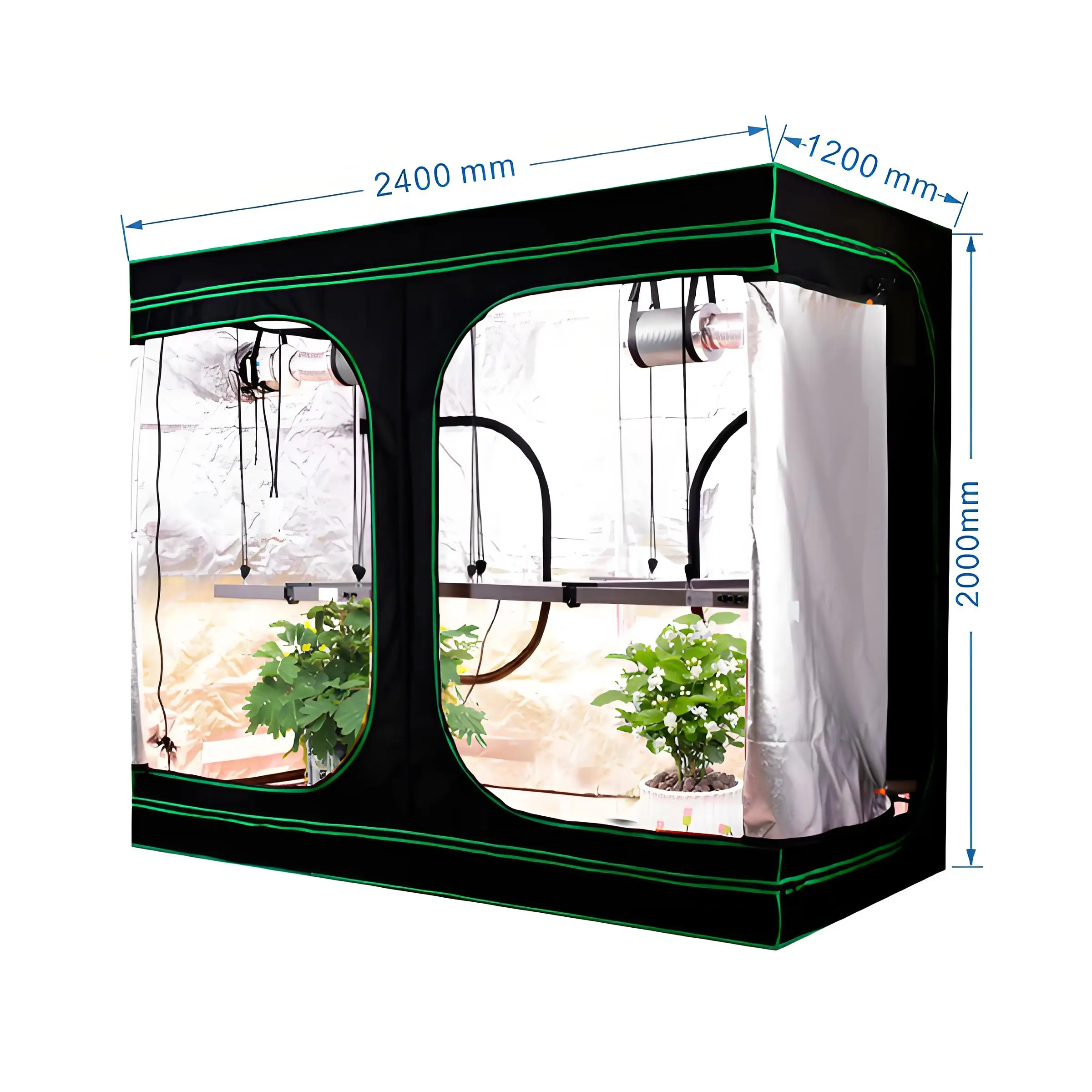 factory outlet 100x100x200 Hydroponic Large Durable Garden Plant Growth Greenhouse Indoor Growing Tents Complete Kit