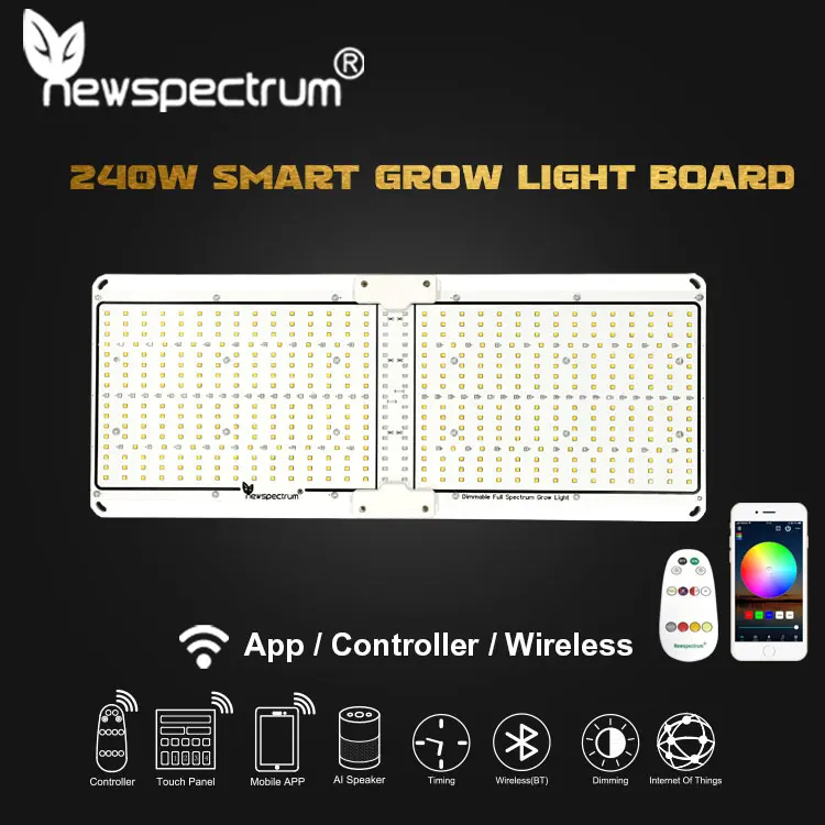 Newspectrum Смарт-приложение светать УФ ИК полный спектр светодиодные панели 240W доска для Крытый Смарт внутри лампы растений Wi-Fi