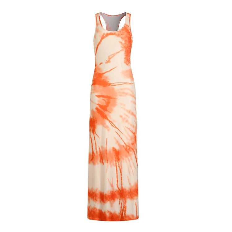 Milk Silk Women Sublimation Print Long Beach Dress