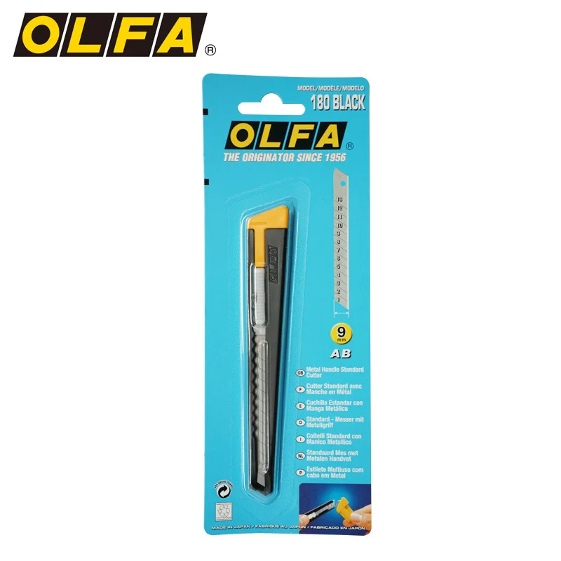 OLFA 9mm Precision Utility Knife (180) - Multi-Purpose Retractable Precision Knife w/Snap-Off Blade