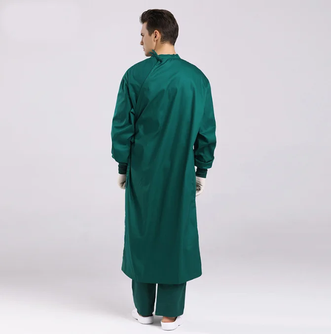 100%cotton Medical Hospital Operating Room Chlorine Resistant Nurse Doctor Uniforms Washable Reusable Long Sleeve Surgical gown