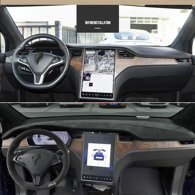 Dashboard Cover in Alcantara for Tesla Model S Model X 2016 - 2019 Car Accessories Modification Interior Kit High quality
