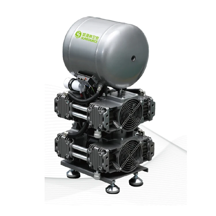 ultra high vacuum 400Pa Large pump speed 660L/Min power 1300W Portable Piston Oil free air compressor with vacuum pump