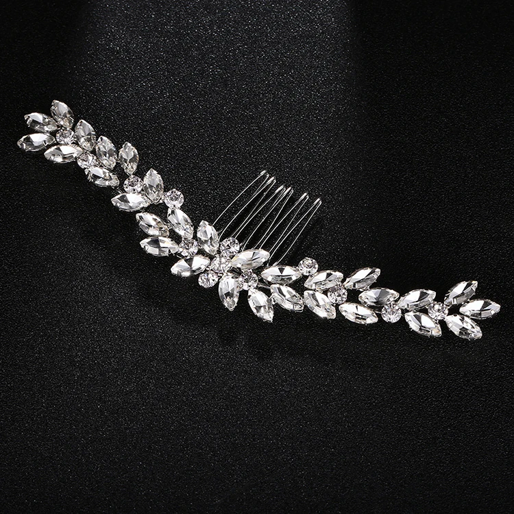 Wholesale Metal Bridal Accessories Hair Combs Wedding Headwear Crystal Hair Combs Bride Headpiece Women Party Hair Accessories