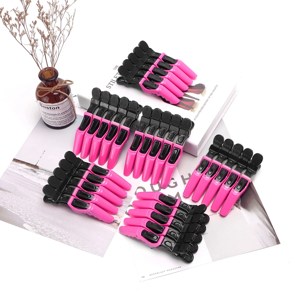 30 Pcs Packing Box Hair Sectioning Clips Heating Resistance Women Plastic Hairdressing Crocodile Clip Hair Styling Accessories