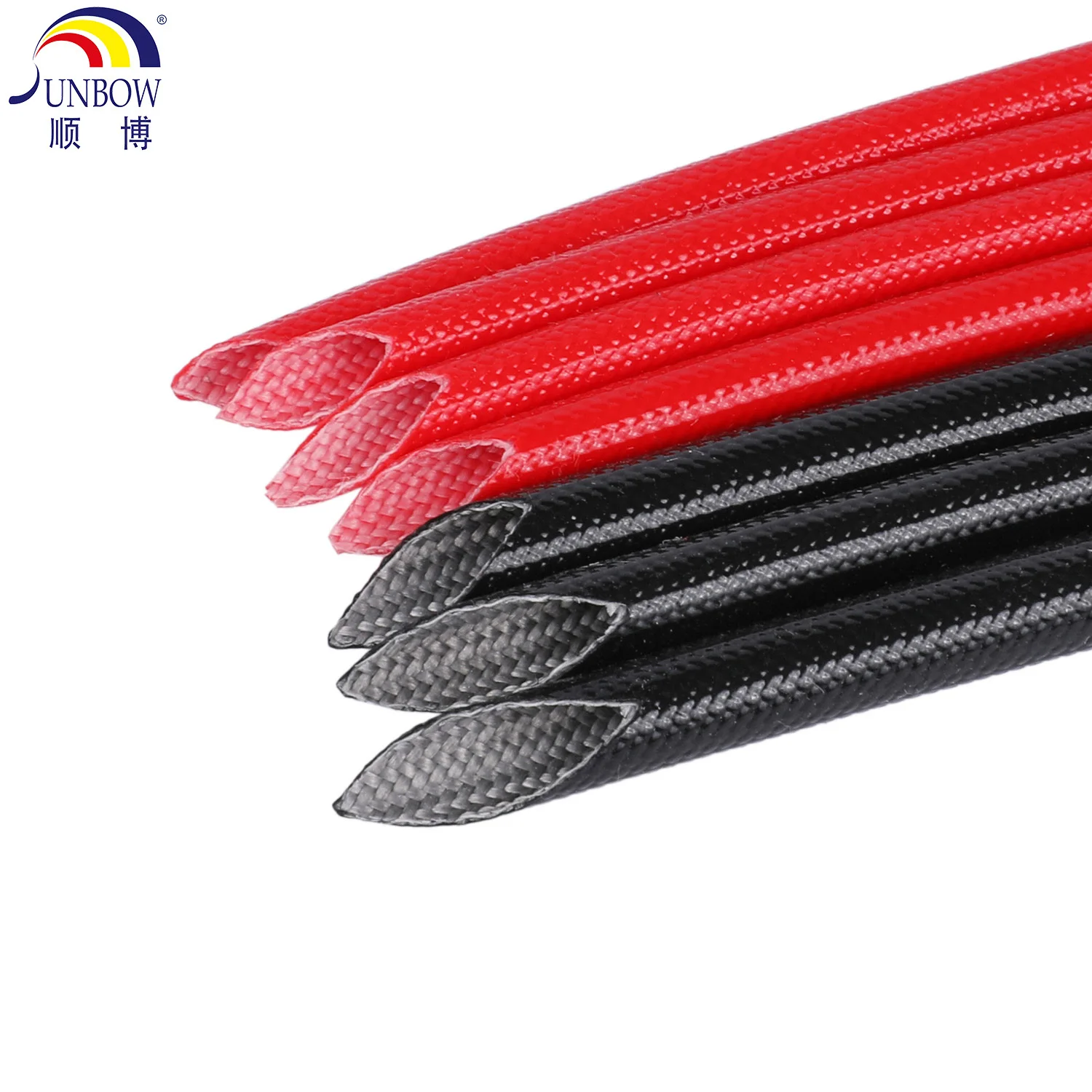 1.5KV Flexible Tear Resistance Silicone Fiberglass Braided Sleeve
