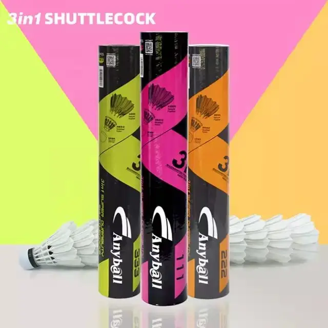 3in1 Original Factory Wholesale Shuttles EVA Cork Goose Feather Cheap Shuttlecock for Badminton Sports Training