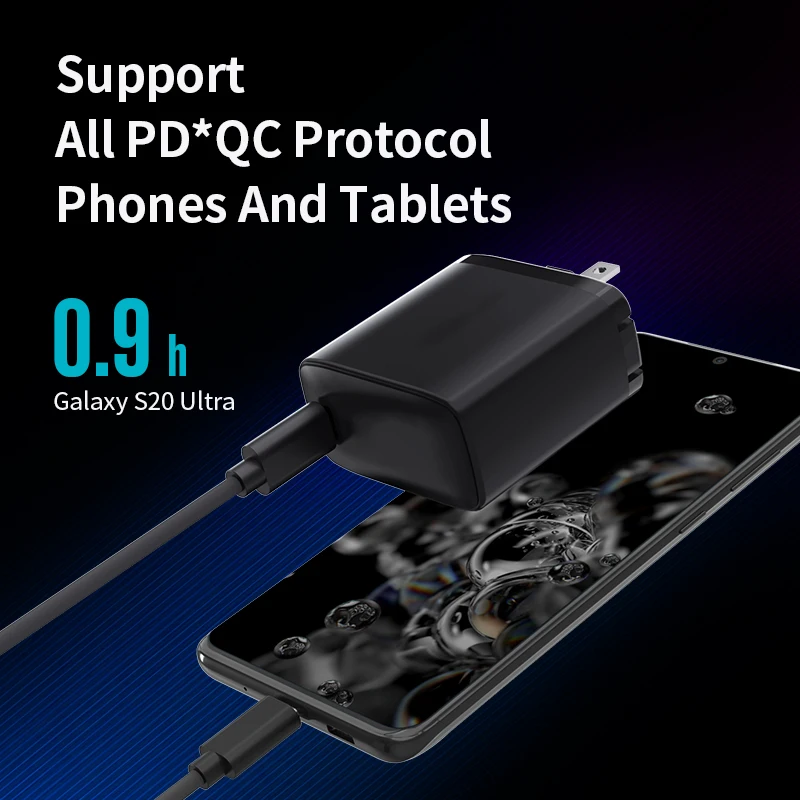 2021 Новое поступление складная вилка USB C GaN 65W Быстрый Настенный переходник для зарядного устройства ноутбука