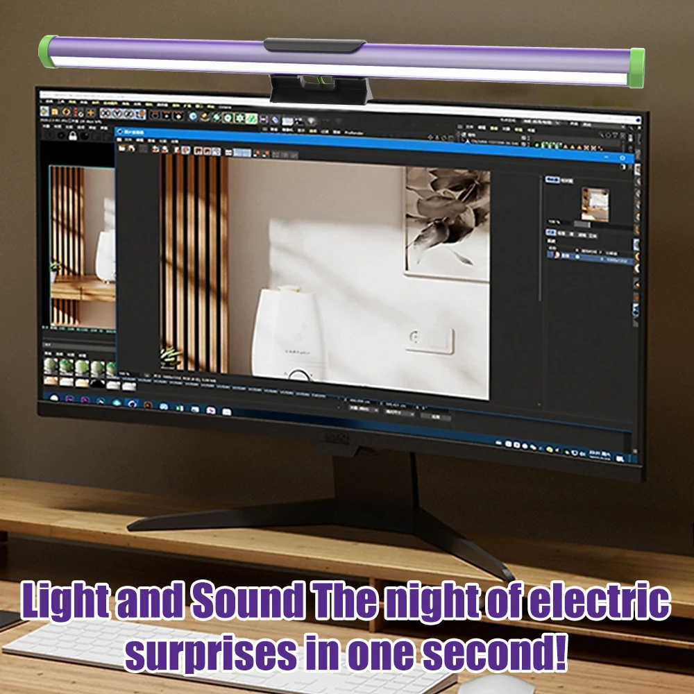USB Powered Smart LED Screen Light Bar Lamp RGB Color Temperature Sensor Touch Reading Computer Monitor Laptop DIY Room Use