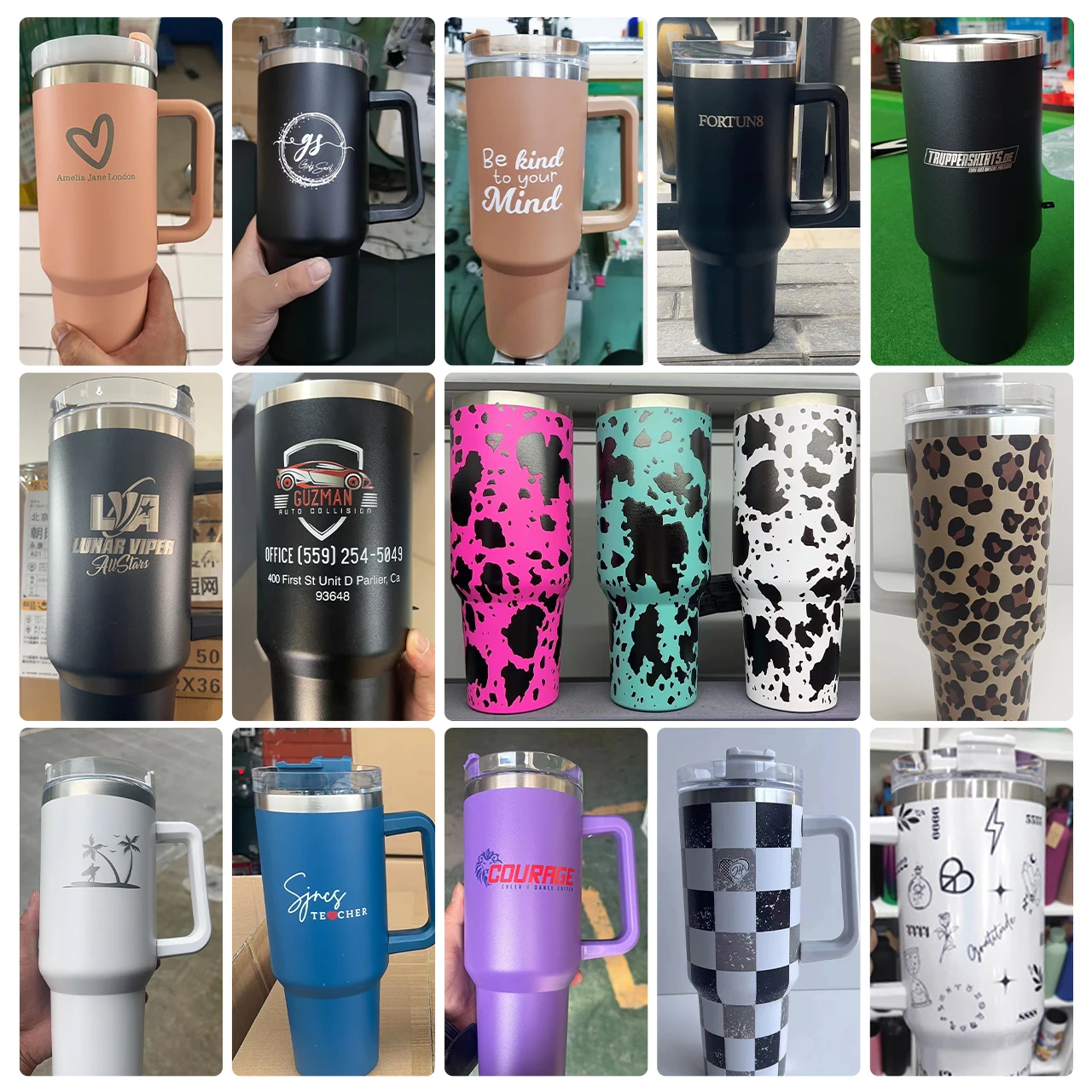 Custom Logo 40 Oz Cup Travel Mug 30oz 40oz Stainless Steel Outdoor Tumbler With Handle And Straw