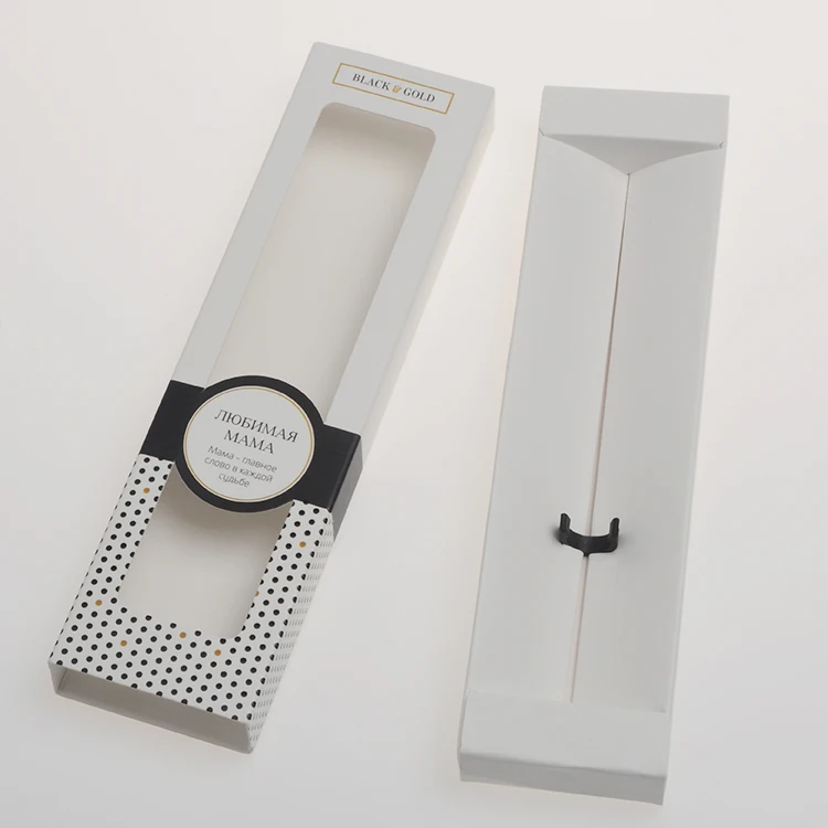 Customized Packaging Gift Box Ink Pen Box with Window Pen Color Cardboard Box for Ball Pen