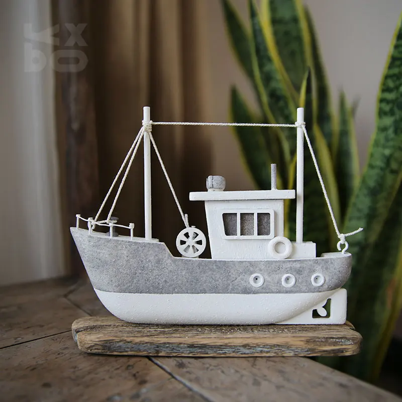 YBOX vintage sea style  boat table decoration handmade oat home decor
