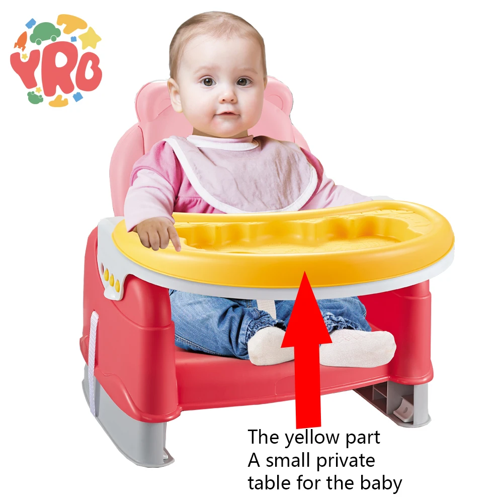 High Quality Plastic Booster Seat Kids Feeding Dining Chair Foldable Adjustable Baby Dining Chair