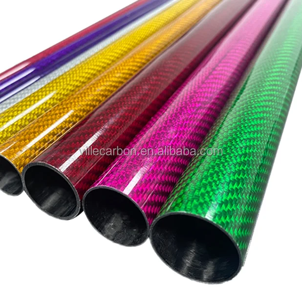 Factory Direct Customized Colored Tube & Size Carbon Fiber Pipe High Quality Carbon Fiber Round Tubes