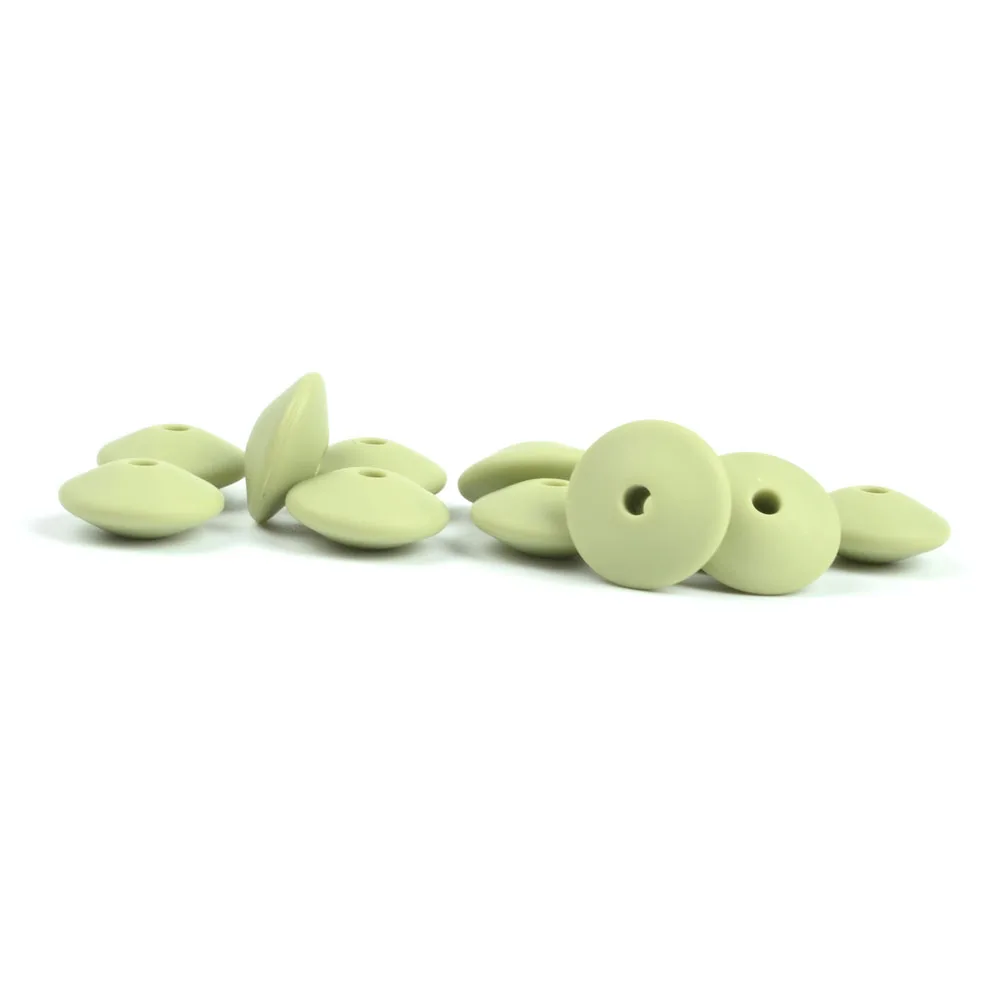 12mm Baby Teether Silicone Flat Lentil Beads for Jewelry