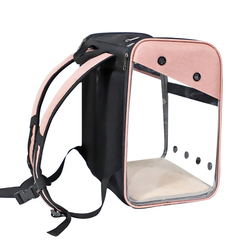 new design clear PVC breathable backpack expandable cat carrier