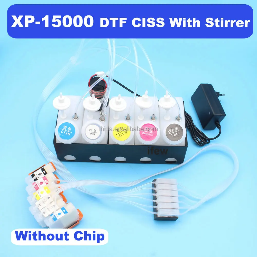 XP15000 CISS XP 15000 DTF Ink Supply System With Metal Frame For Epson White Ink Tank Kit With Stirrer No Chip DTF Printer Tool