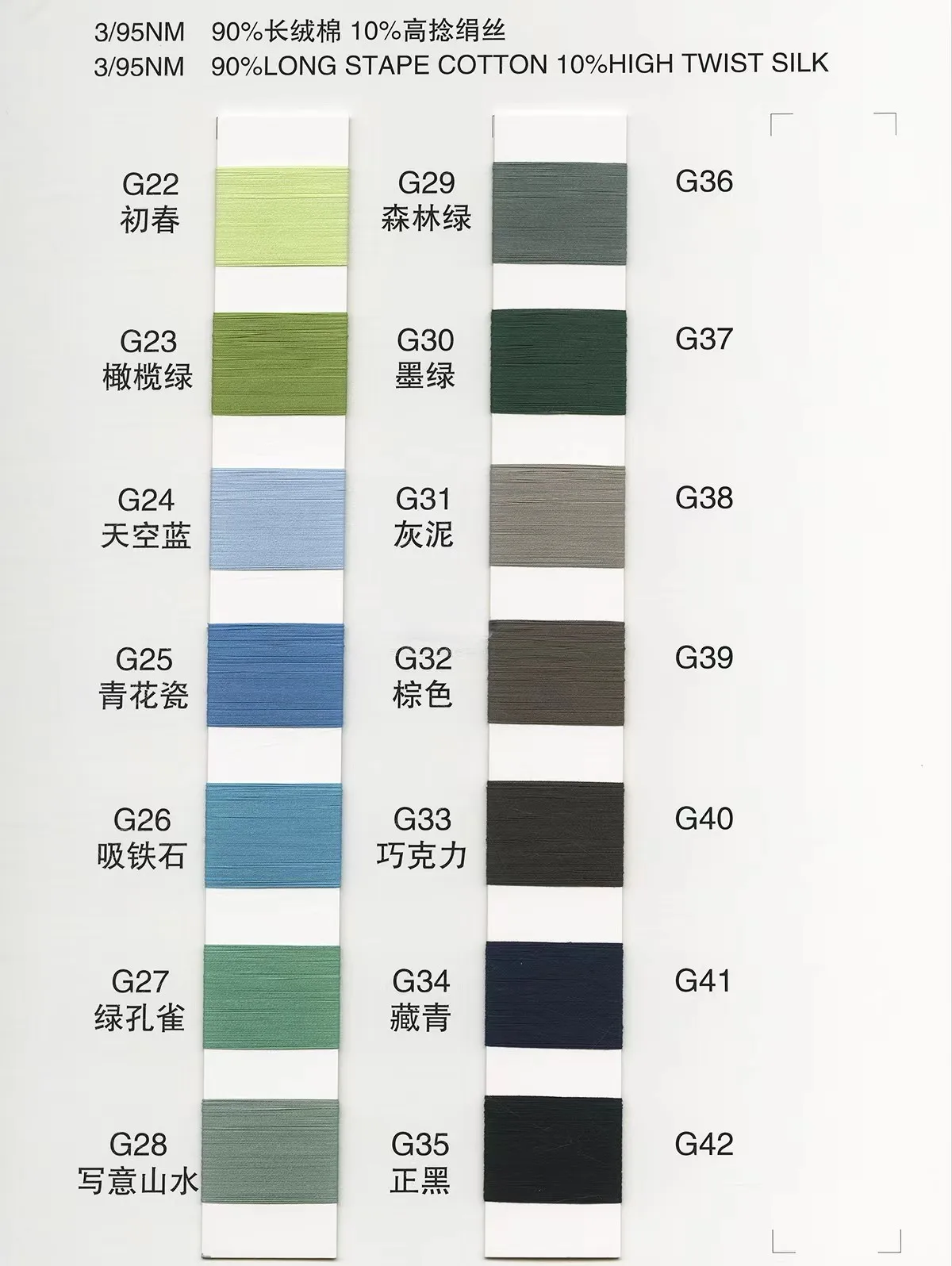 Cotton Silk Manufacturers Stock Blended yarn 3/95NM 90%Long Cotton 10%High Twist Silk