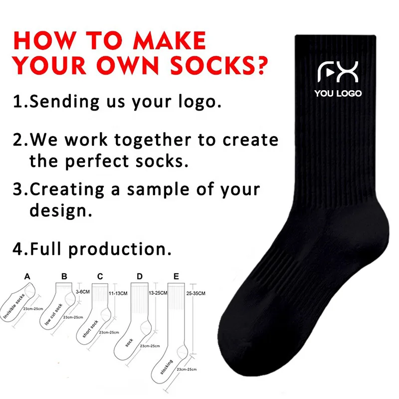 High Quality Manufacturer Custom Cotton Print Crew Socks Custom Embroidery Designer Sports Sock Custom Logo Socks