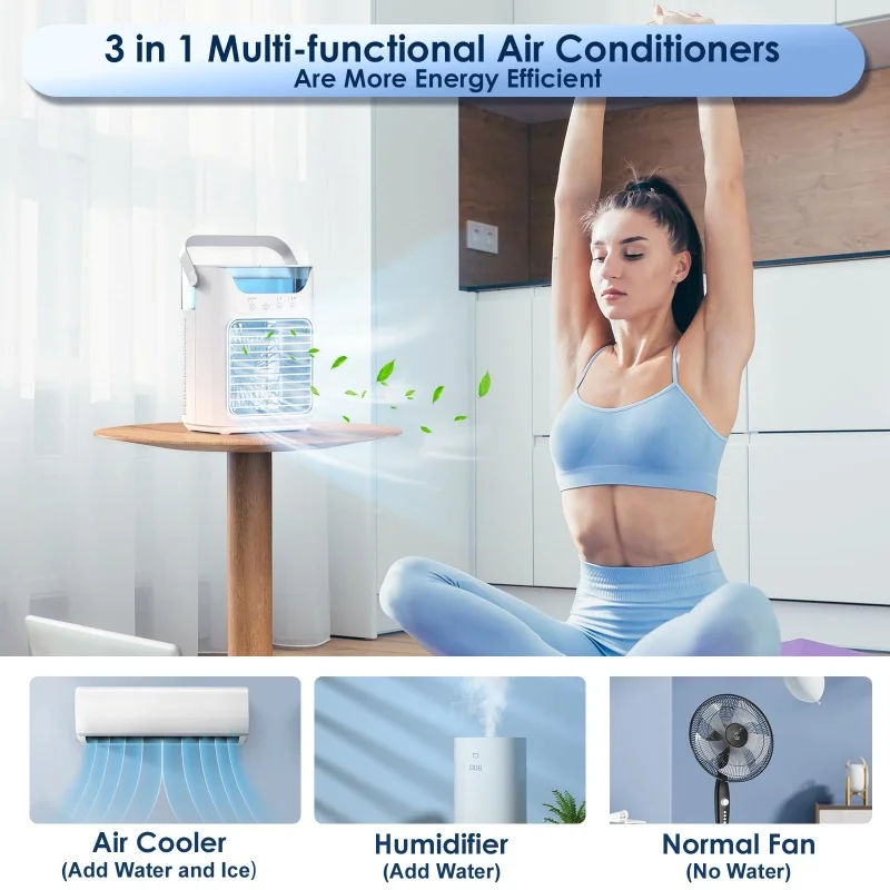 2024 Mini air cooler room portable Office fan air cooler fan with ice water