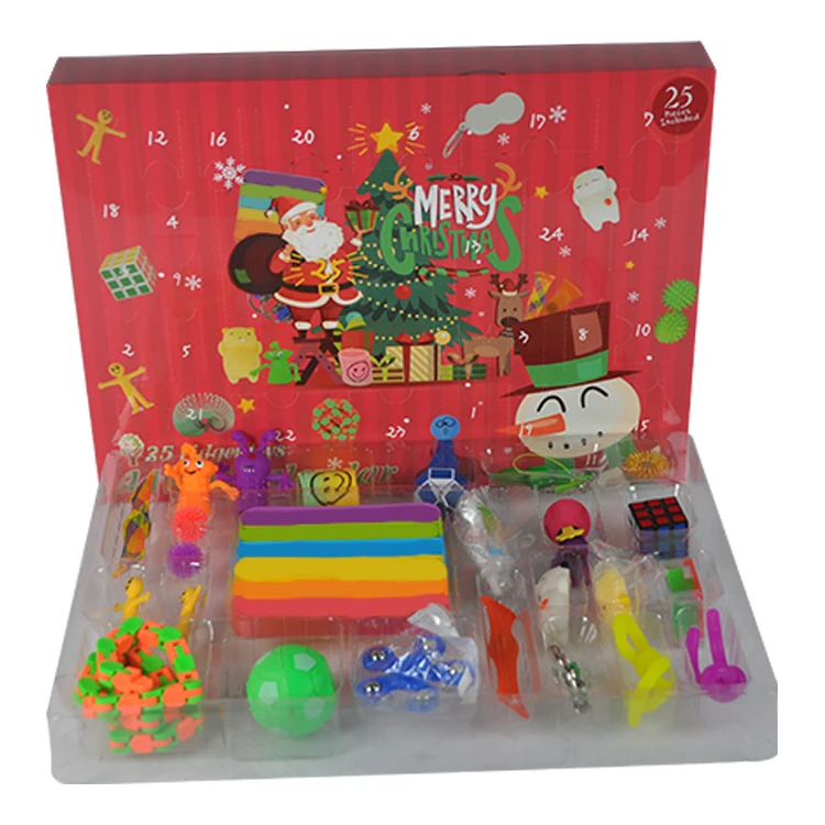 Custom Colorful Simple Digit Toys Push Bubble Fidget Sensory Toys Fidget Toys Advent Calendar Gift Box