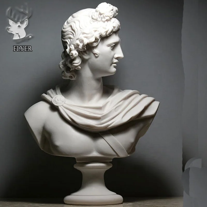 Indoor Outdoor Decoration European stone carving Statue Famous Western White Marble Male Bust Sculpture