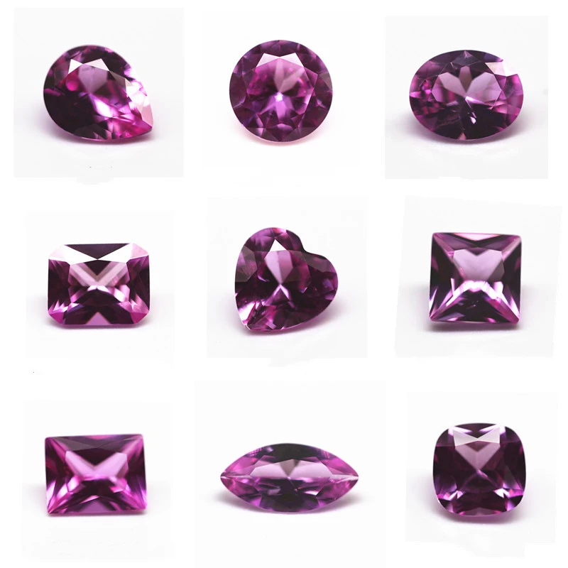 0.8mm-12mm brilliant cut round cut 2# pink ruby corundum gemstones synthetic round shape 2# pink corundum sapphire gemstones