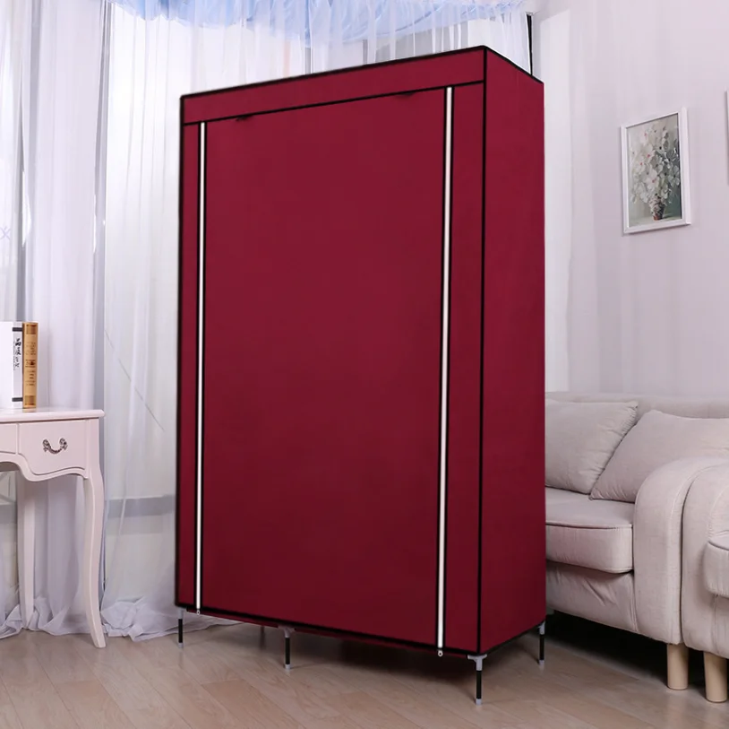 
Portable folding Clothes Closet Wardrobe with Non-Woven Fabric and Hanging Rod Quick and Easy to Assemble 