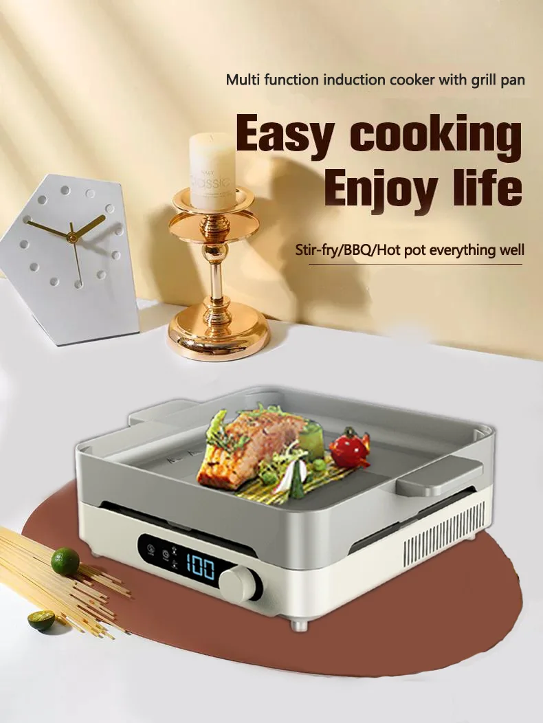 Induction Cooker Cooktop Hob With Cast Aluminium Electric Hotplate Pan and Lid KC CB CE Certificate