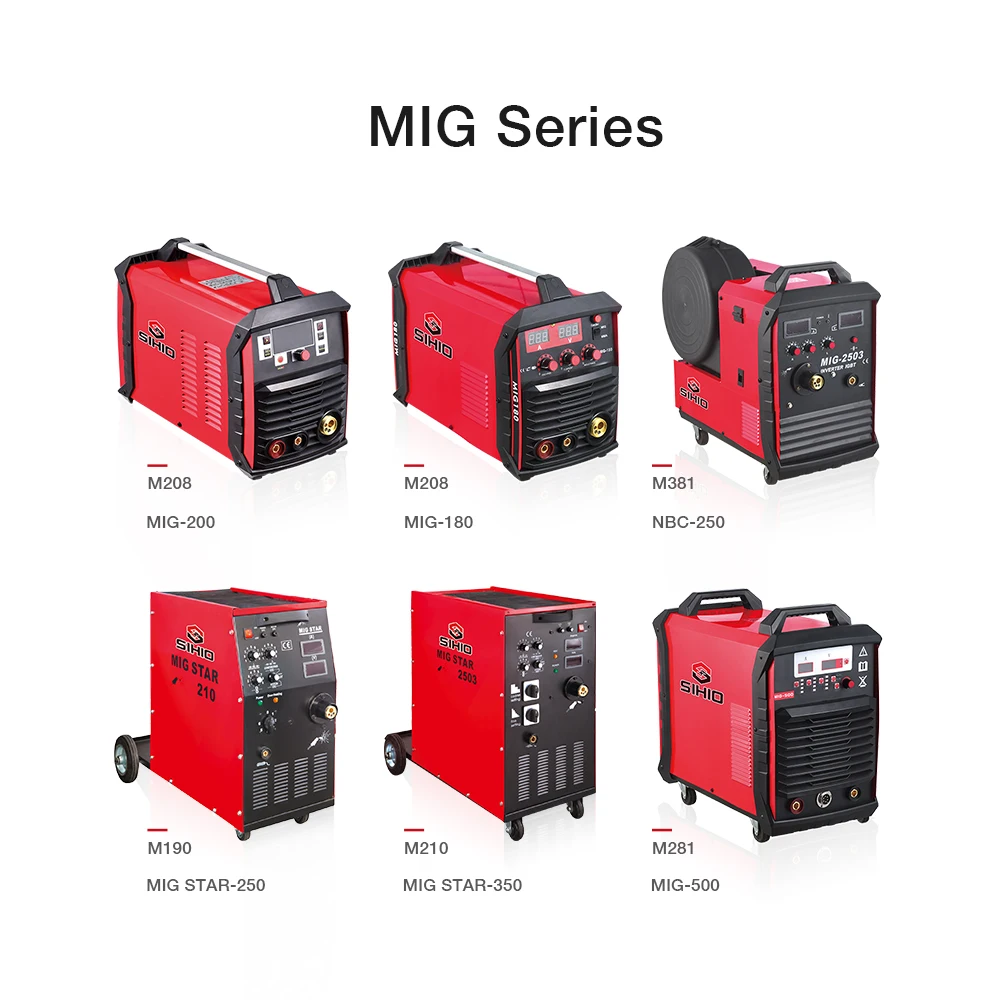 Sihio Mig Welding Machine Co2 Welders Portable Gasless Single Phase Dc Welder Mig-180 Inverter