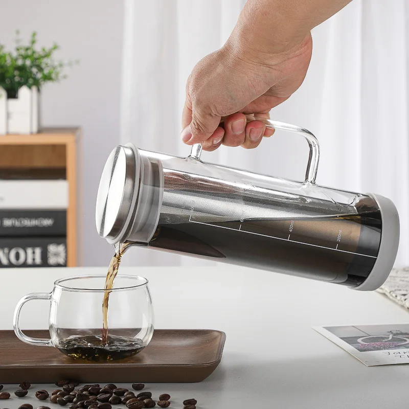 800ml Espresso Maker Cold Brew Iced Coffee Maker Dual Use Filter Coffee&Tea Pot Espresso Ice Drip Maker Glass Pots