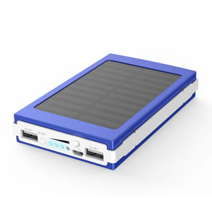 
Ультратонкий портативный внешний аккумулятор на солнечной батарее с 2-мя USB-портами, 8000 мАч 