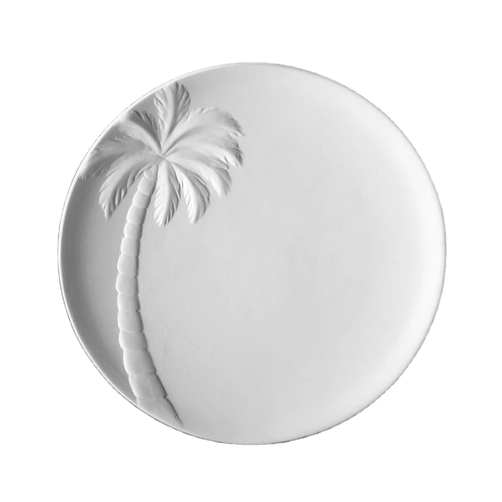 Ready for Painting Unglazed Ceramic Dolomite Clay Bisque Plate For Home Decoration