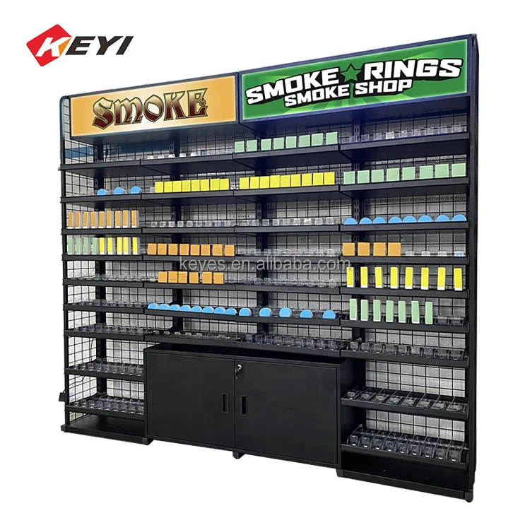 Customized Cigarette Display Racks America Station Smoke Shop Cigarettes Cabinet Cigarette Stands Display With Led Light