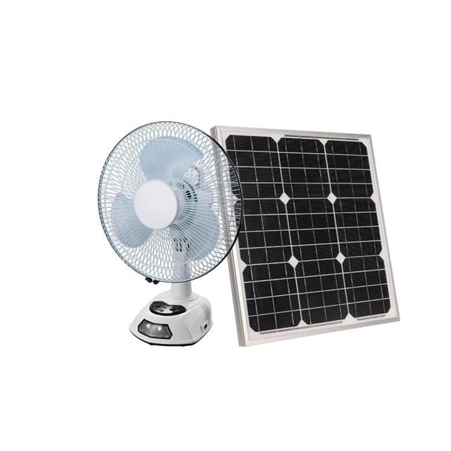 Table fan 12 inch mini ac dc 12 volt solar fan table electric fan with solar panel