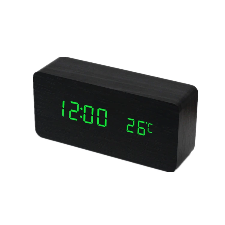 
China factory cheap digital led wooden alarm clock 