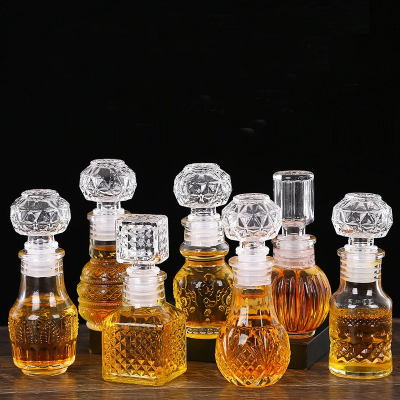 Crystal Glass Wine Bottle Mini Wine Decanter Whiskey Liquor Pourer Home Bar Vodka Beer Bottle Jar