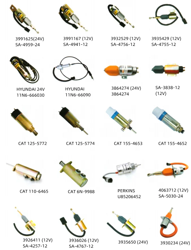 24V Fuel Shutdown Solenoid 3864274 SA-39933-24 1751-2467U1B1S5A 6B5.9 Excavator Flameout solenoid stop switch