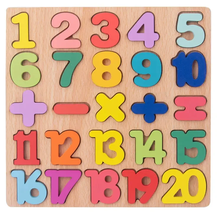 Wooden 3d Puzzle Alphabet Number Matching English Cognitive Hand Grasping Board Montessori Early Educational Toys For Children
