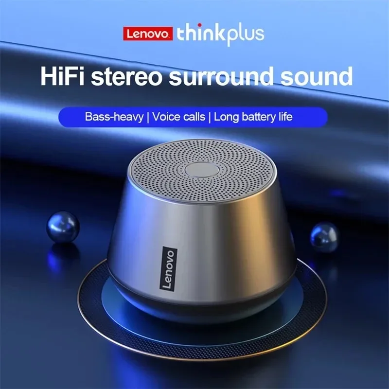 Lenovo K3pro wireless Blue tooth speaker with bass emulates the metal texture of car interior and outdoor waterproof portability