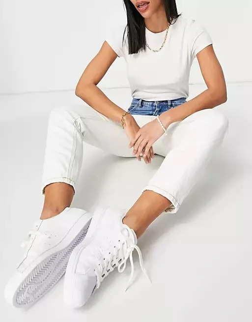 Customize Logo Hot Selling Women Tie Dye Straight Leg Jeans White Denim Jeans