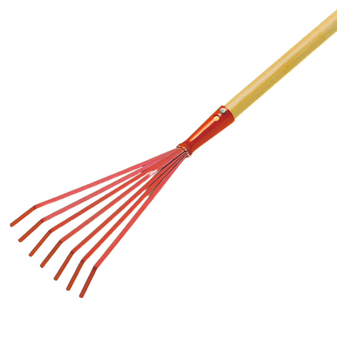 Unisex High Quality 6 Tine Steel Lawn Rake with Wooden Handle Sand Toy Set for Kids Outdoor Play in Garden or Beach