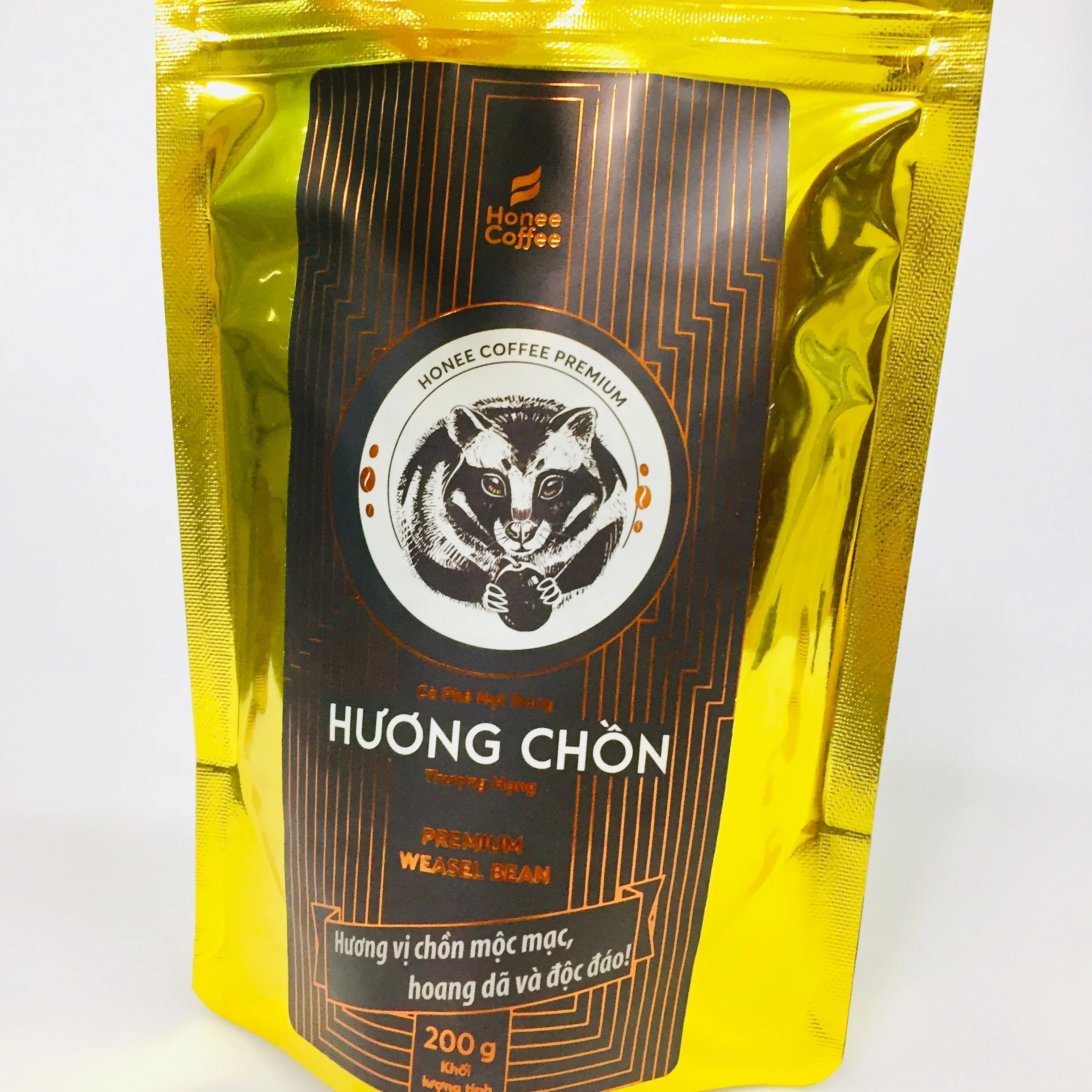 Huong Chon Premium coffee 200g mix real kopi luwak pure ripe berries 100% HONEE COFFEE brand from Vietnam