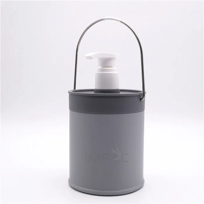 new hanging shampoo hdpe plastic bottle with stainless steel handle ring 650ml