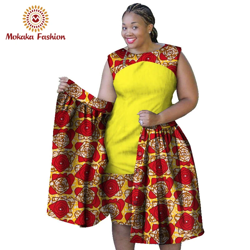 Good quality dashiki plus size dress ankara wax print skirt african skirts and dresses for girls