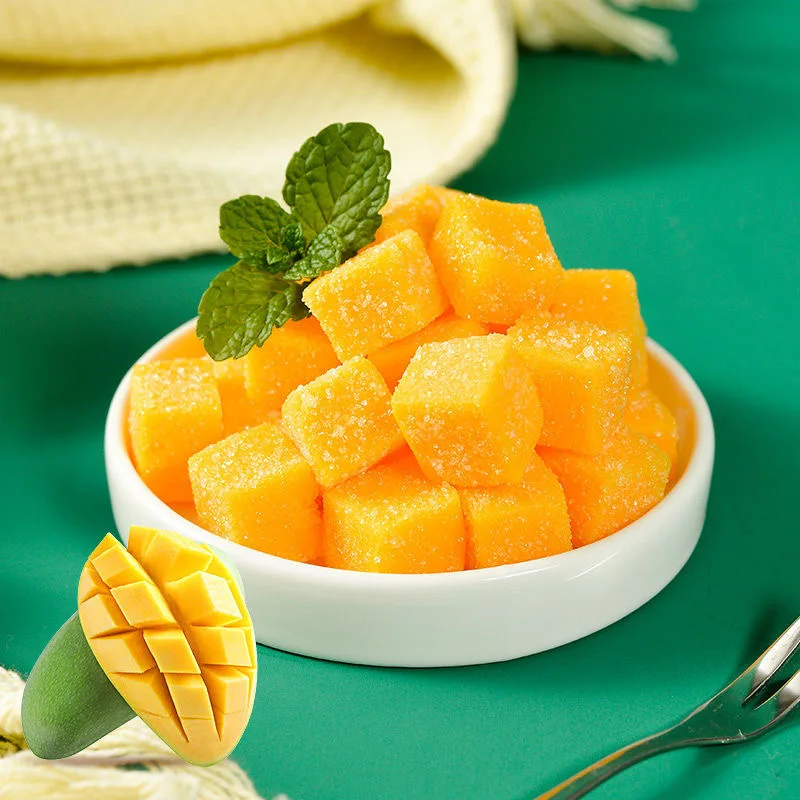 Hot selling  OEM bulk fudge fruit candy Square mango candy Mango cube candy