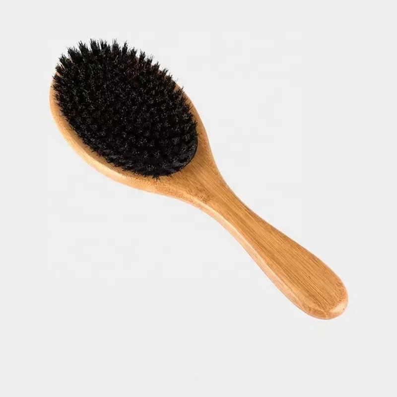 Factory Supply Customized LOGO Hairdressing Eco-friendly Boar Bristle Hair Brush Wooden detangle Hair Brush Massage Comb